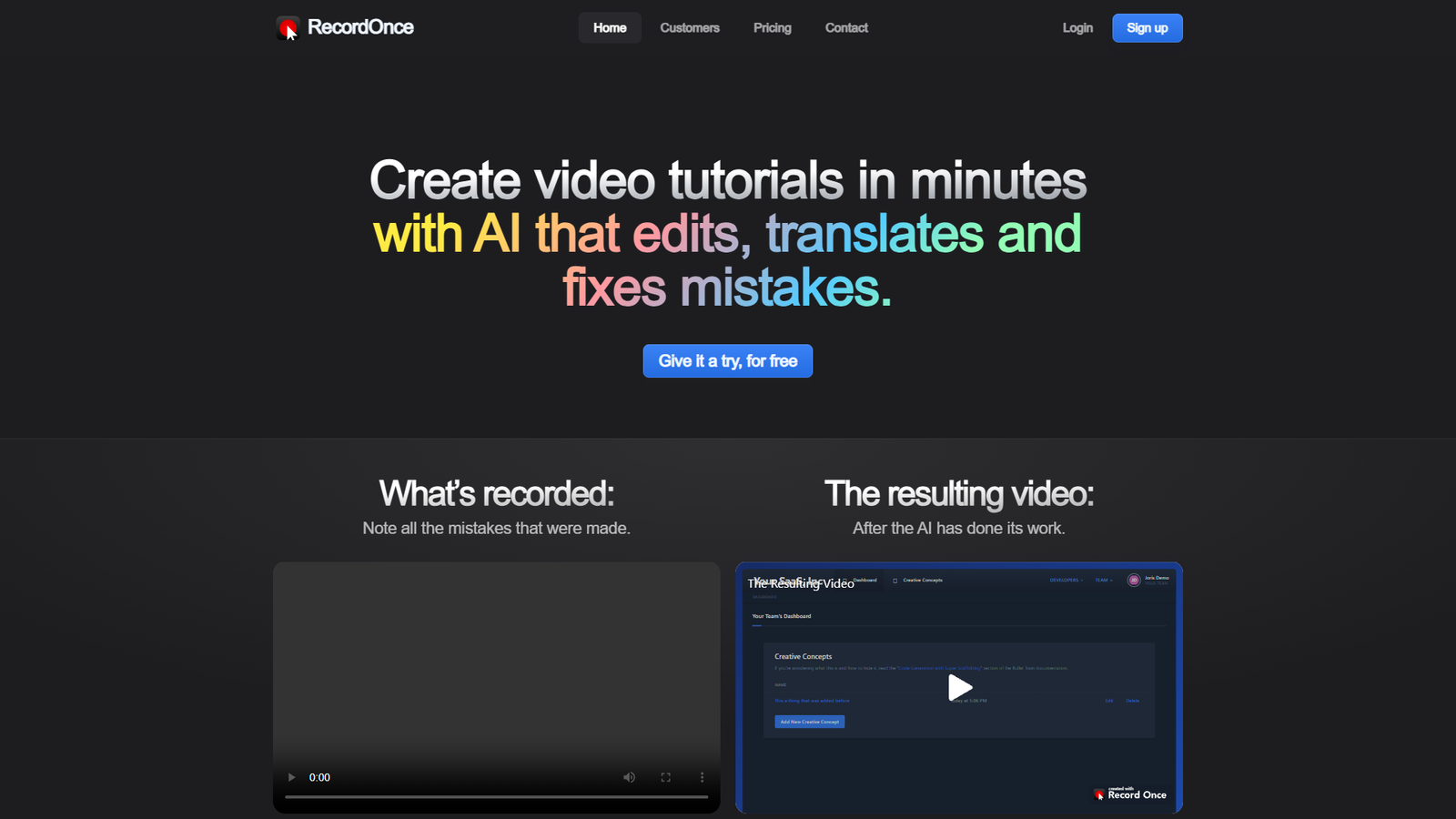 RecordOnce — интерфейс нейросети RecordOnce — интерфейс нейросети