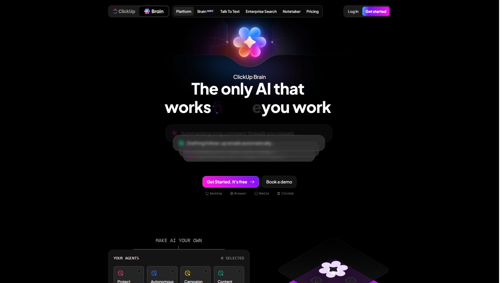 ClickUp нейросеть Главная страница