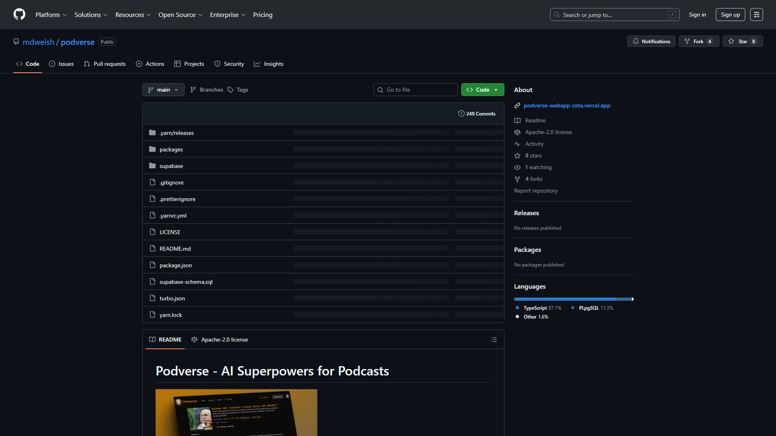 Podverse — интерфейс нейросети Podverse — интерфейс нейросети
