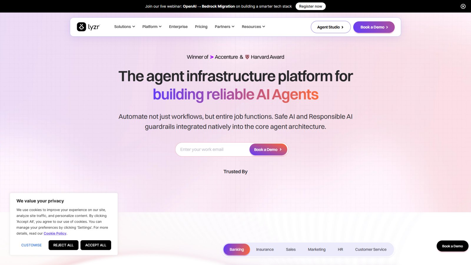 Lyzr Agent Studio нейросеть Главная страница