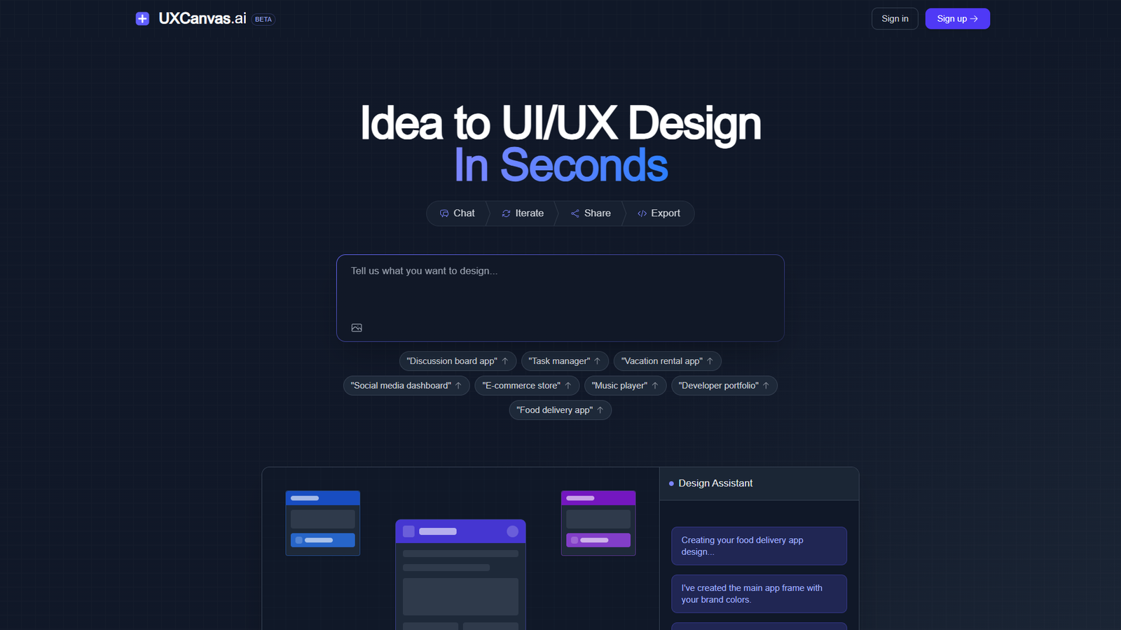 UXCanvas.ai — интерфейс нейросети UXCanvas.ai — интерфейс нейросети