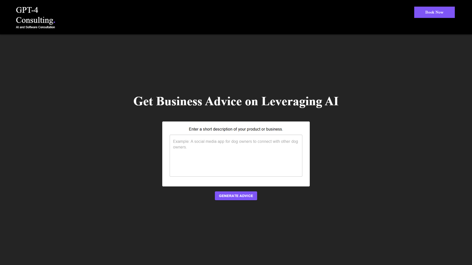 GPT-4 Consulting бизнес-советы по ИИ — интерфейс нейросети GPT-4 Consulting бизнес-советы по ИИ — интерфейс нейросети
