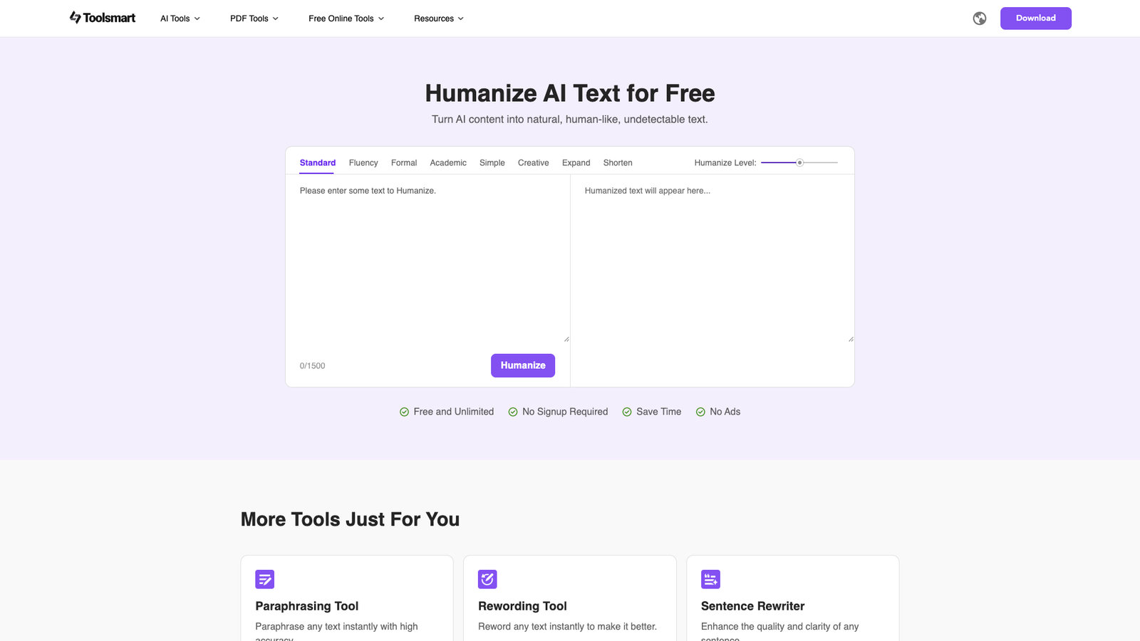 Toolsmart AI — интерфейс нейросети Toolsmart AI — интерфейс нейросети