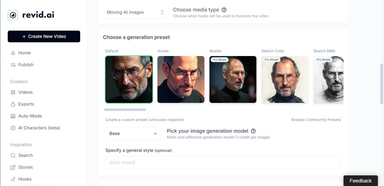 Revid AI Presets