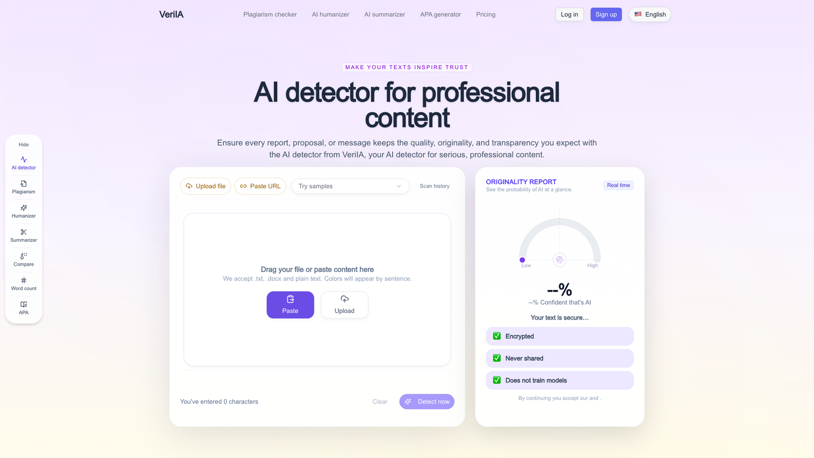 VeriIA — интерфейс нейросети