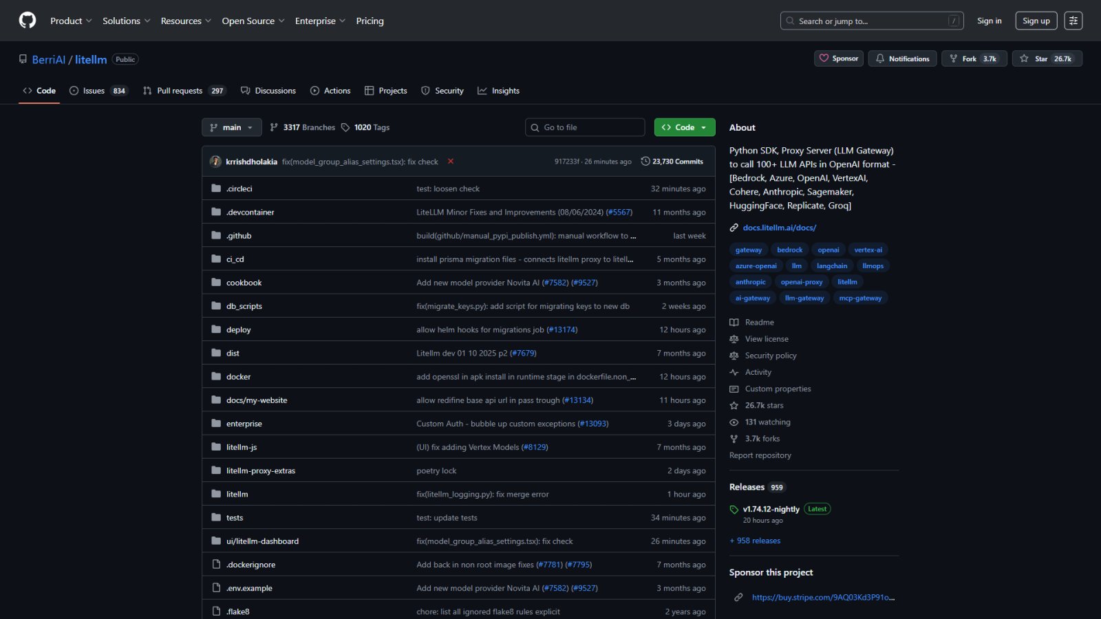 BerriAI-litellm нейросеть Главная страница BerriAI-litellm нейросеть Главная страница