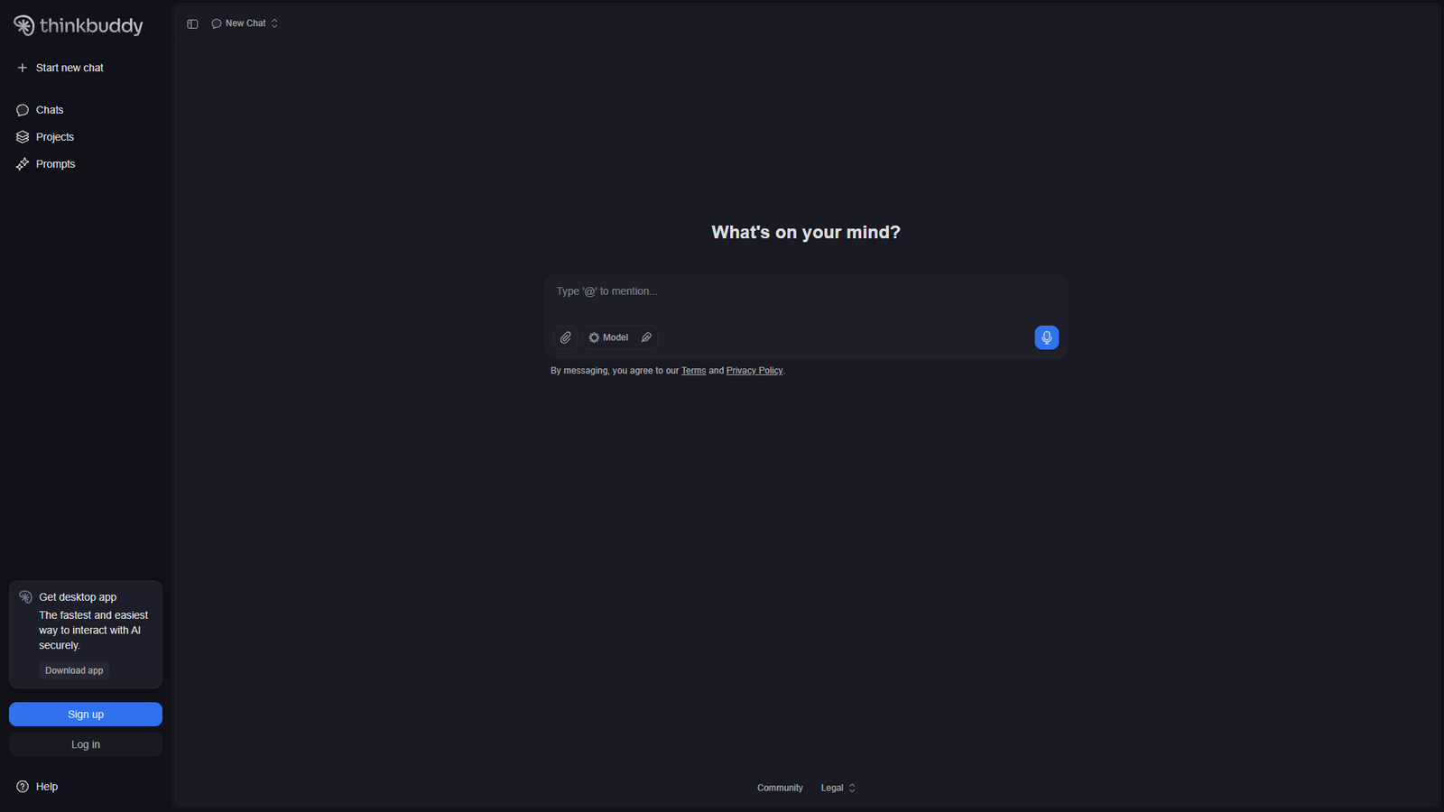 Thinkbuddy — интерфейс нейросети Thinkbuddy — интерфейс нейросети