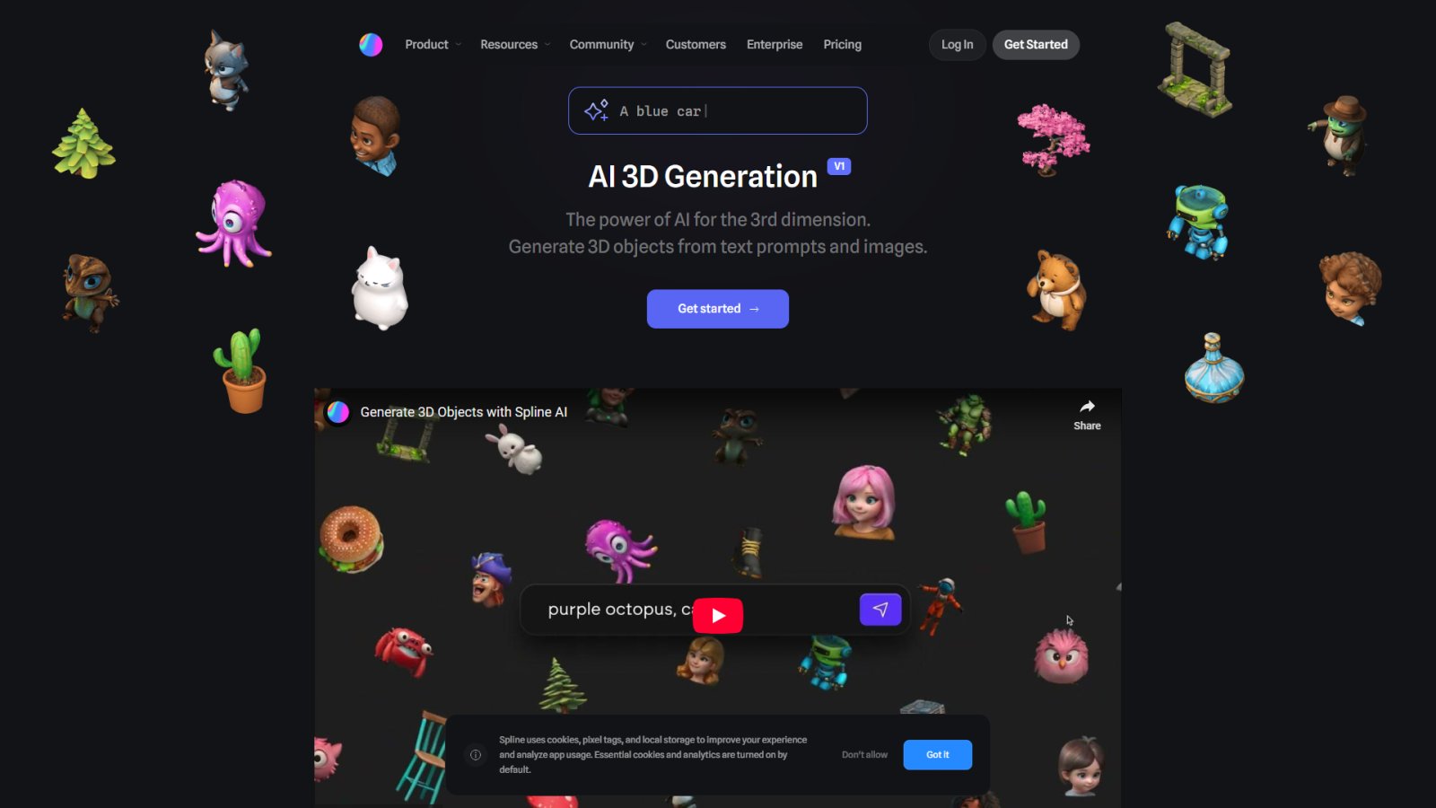 Spline AI нейросеть Главная страница