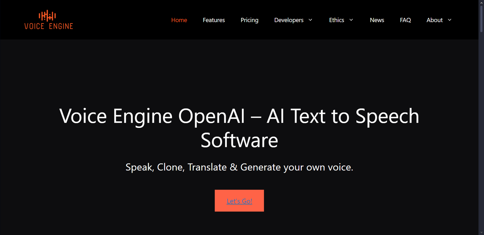 Voice Engine Home Page Voice Engine Home Page