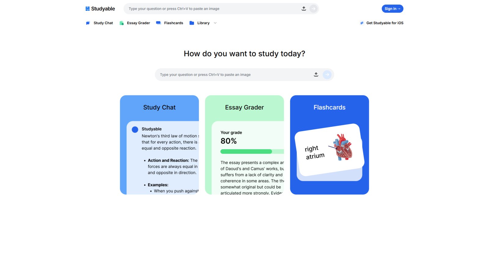 Studyable нейросеть Главная страница