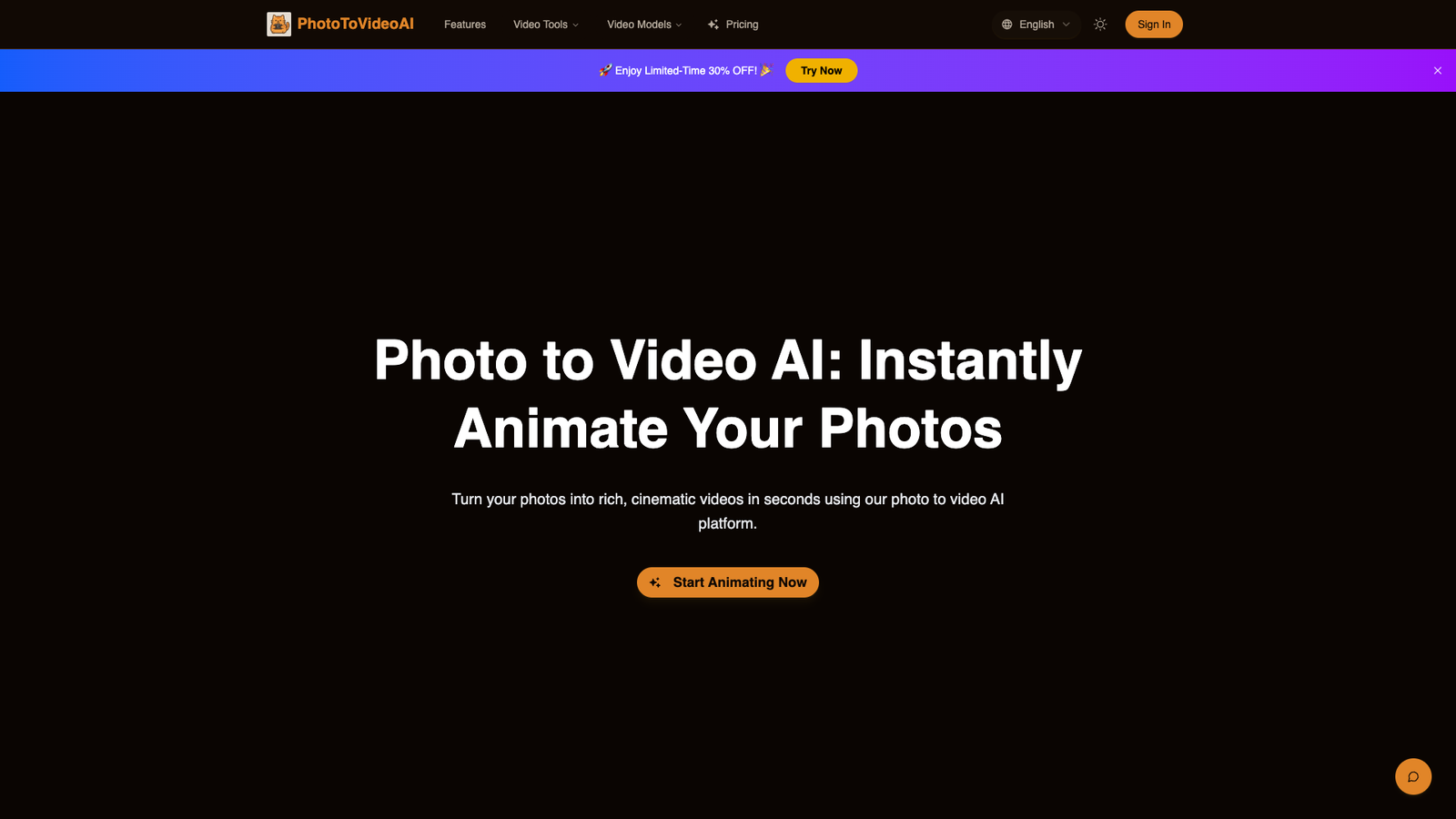 Photo to Video AI — интерфейс нейросети