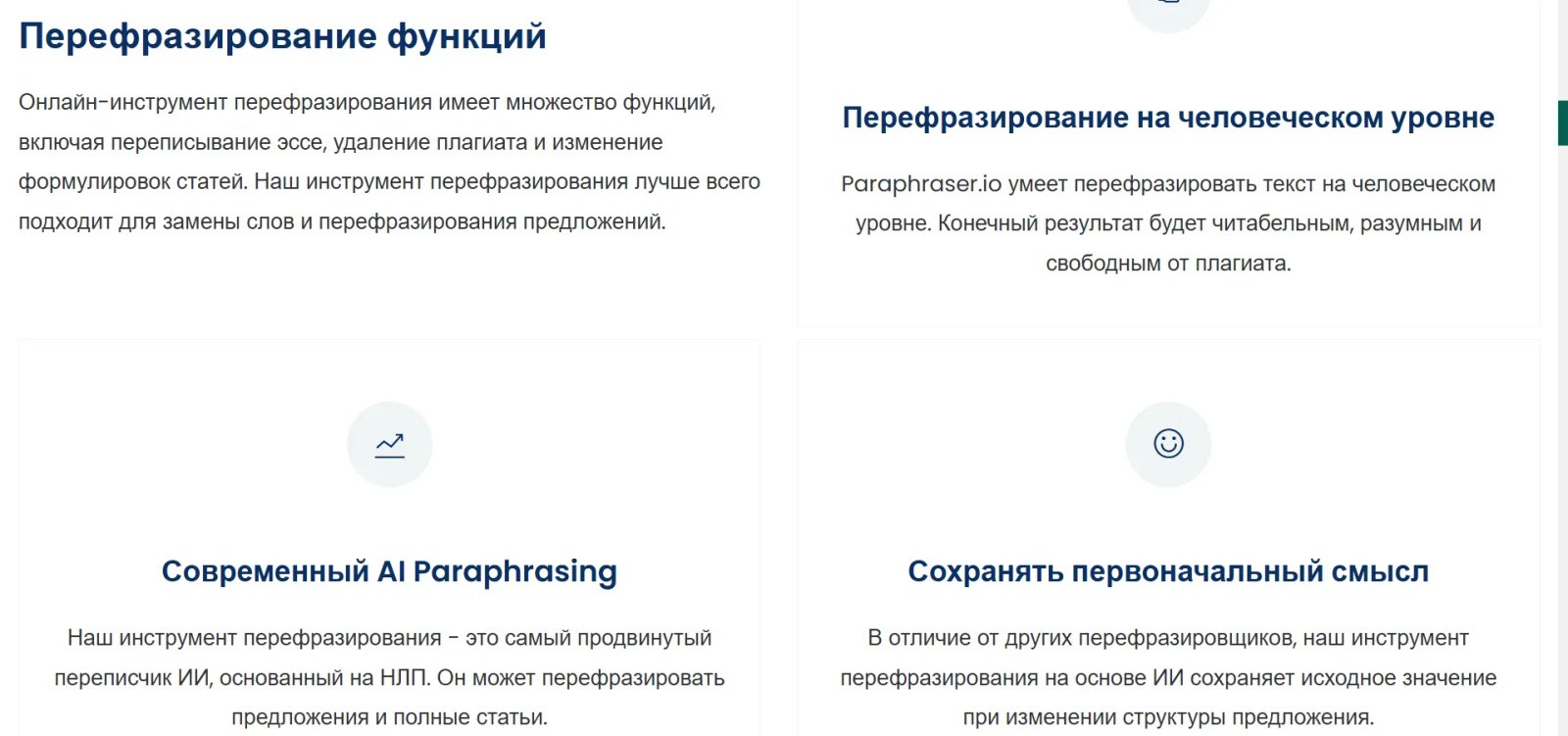 Paraphraser.io Функции Paraphraser.io Функции