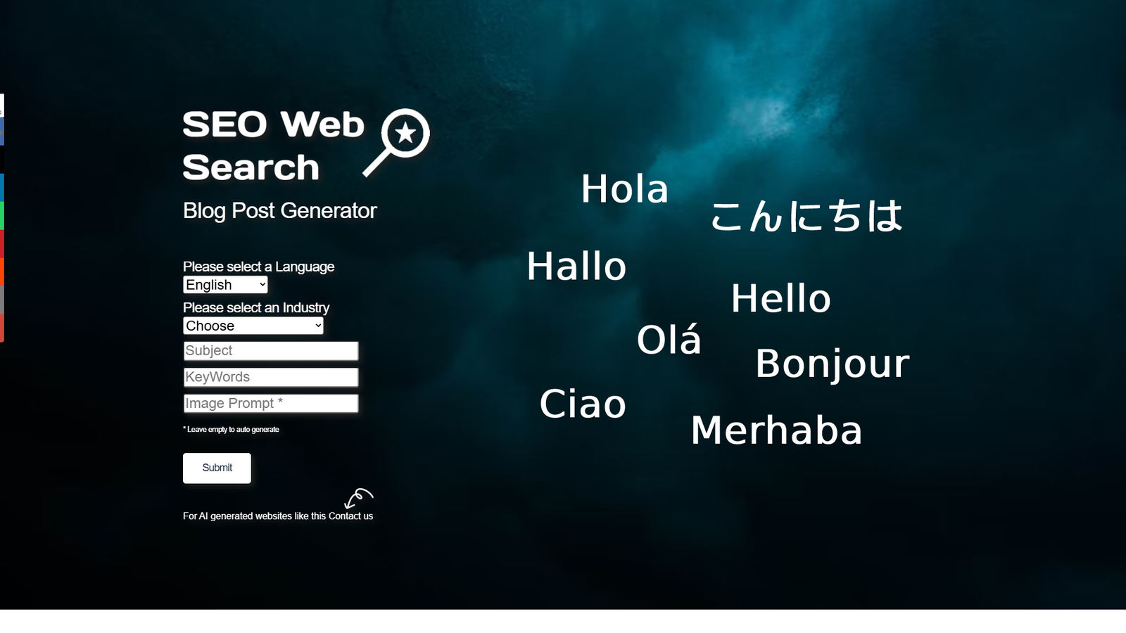Blog Post Generator — интерфейс нейросети Blog Post Generator — интерфейс нейросети
