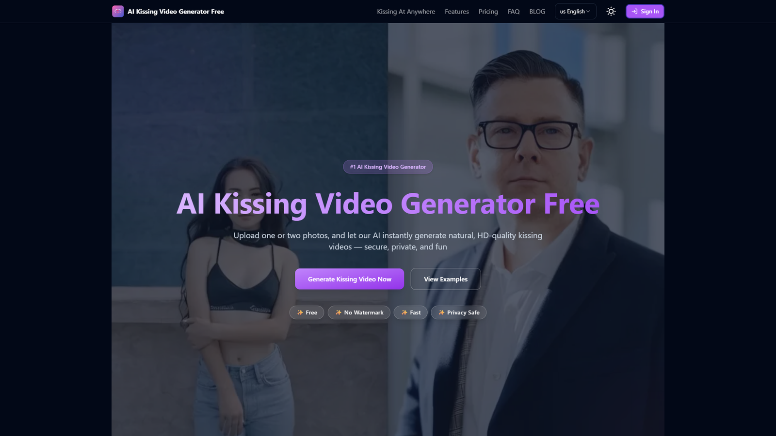 AI Kissing Video Generator — интерфейс нейросети AI Kissing Video Generator — интерфейс нейросети
