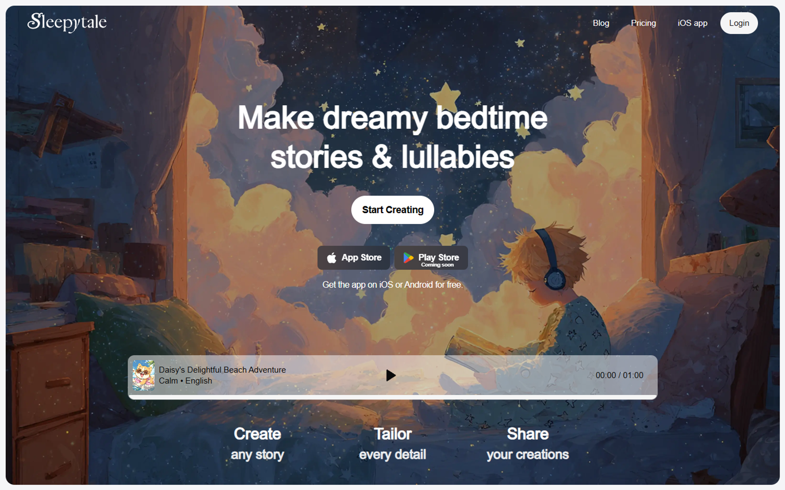 Sleepytale — интерфейс нейросети Sleepytale — интерфейс нейросети