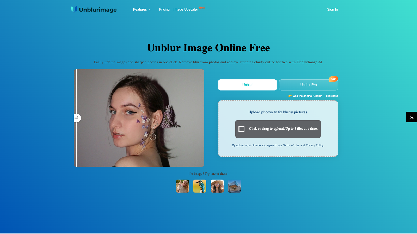 UnblurImage AI — интерфейс нейросети UnblurImage AI — интерфейс нейросети