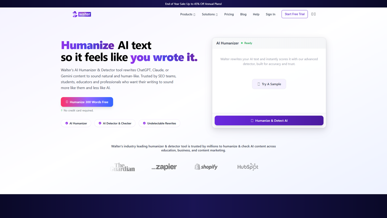 Walter AI Humanizer & Detector — интерфейс нейросети Walter AI Humanizer & Detector — интерфейс нейросети