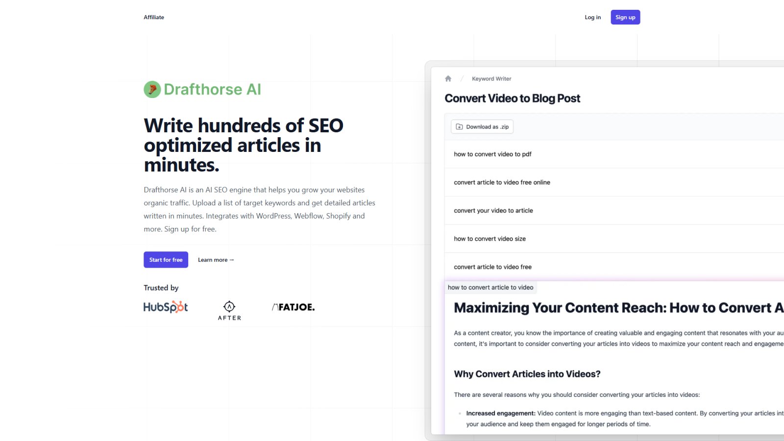 Drafthorse AI нейросеть Главная страница Drafthorse AI нейросеть Главная страница