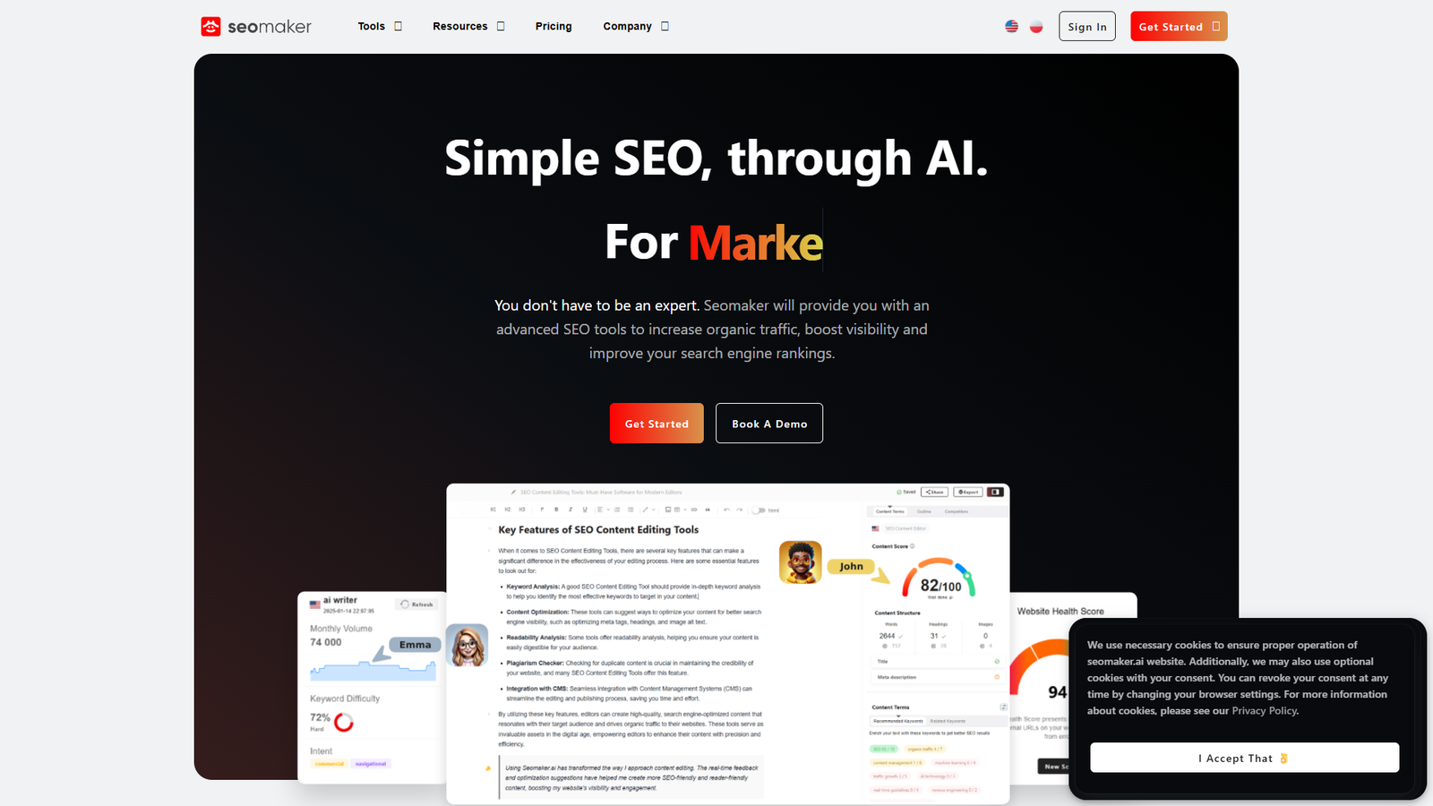 Seomaker — интерфейс нейросети Seomaker — интерфейс нейросети