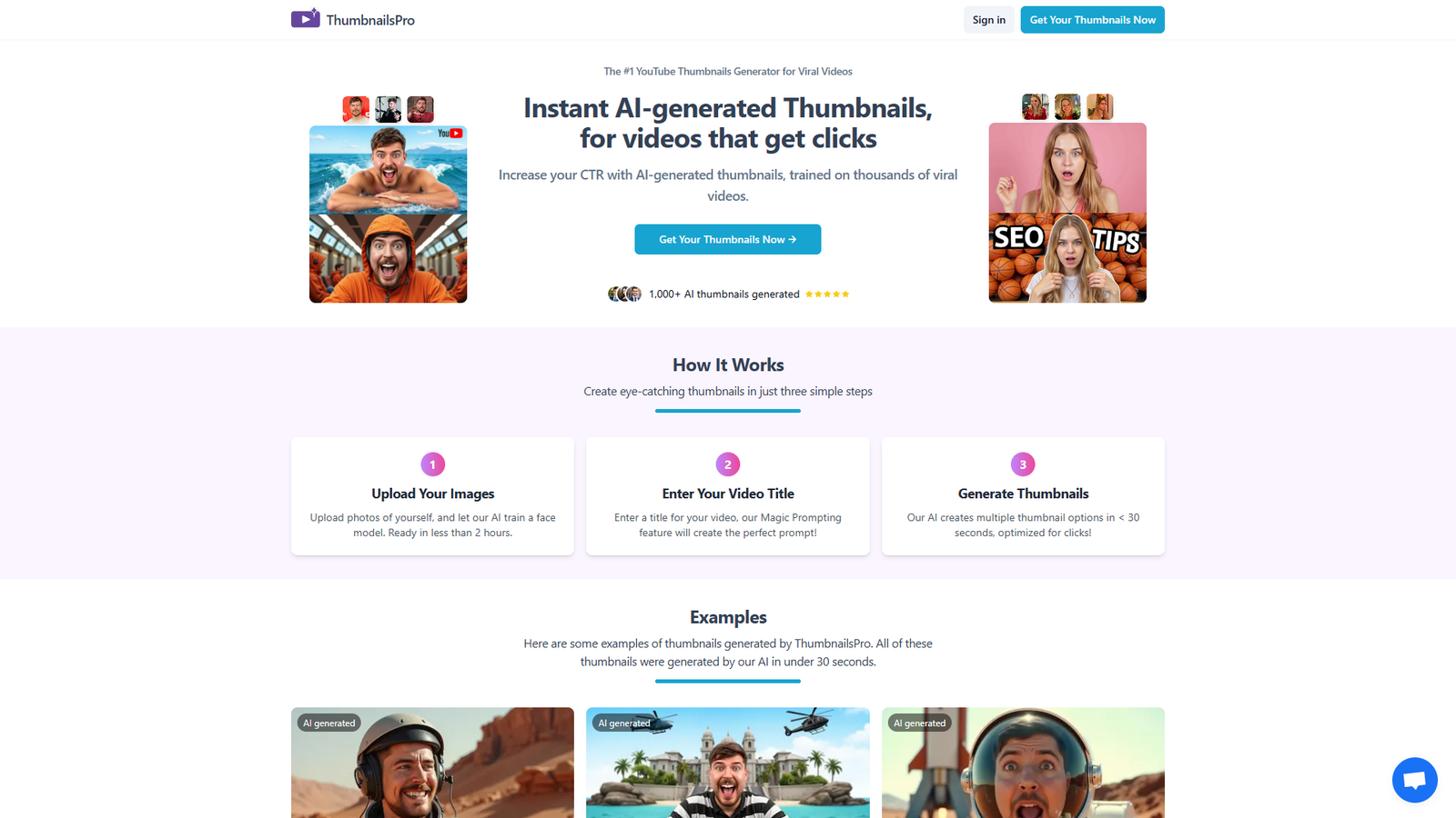 ThumbnailsPro — интерфейс нейросети ThumbnailsPro — интерфейс нейросети