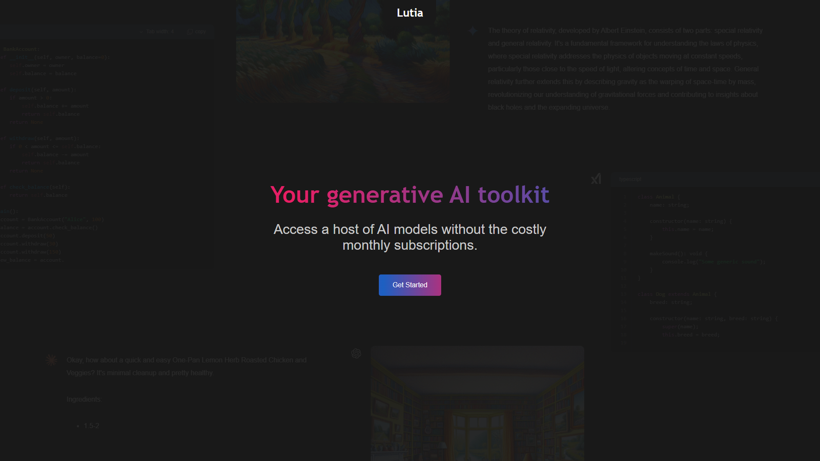 Lutia — интерфейс нейросети Lutia — интерфейс нейросети