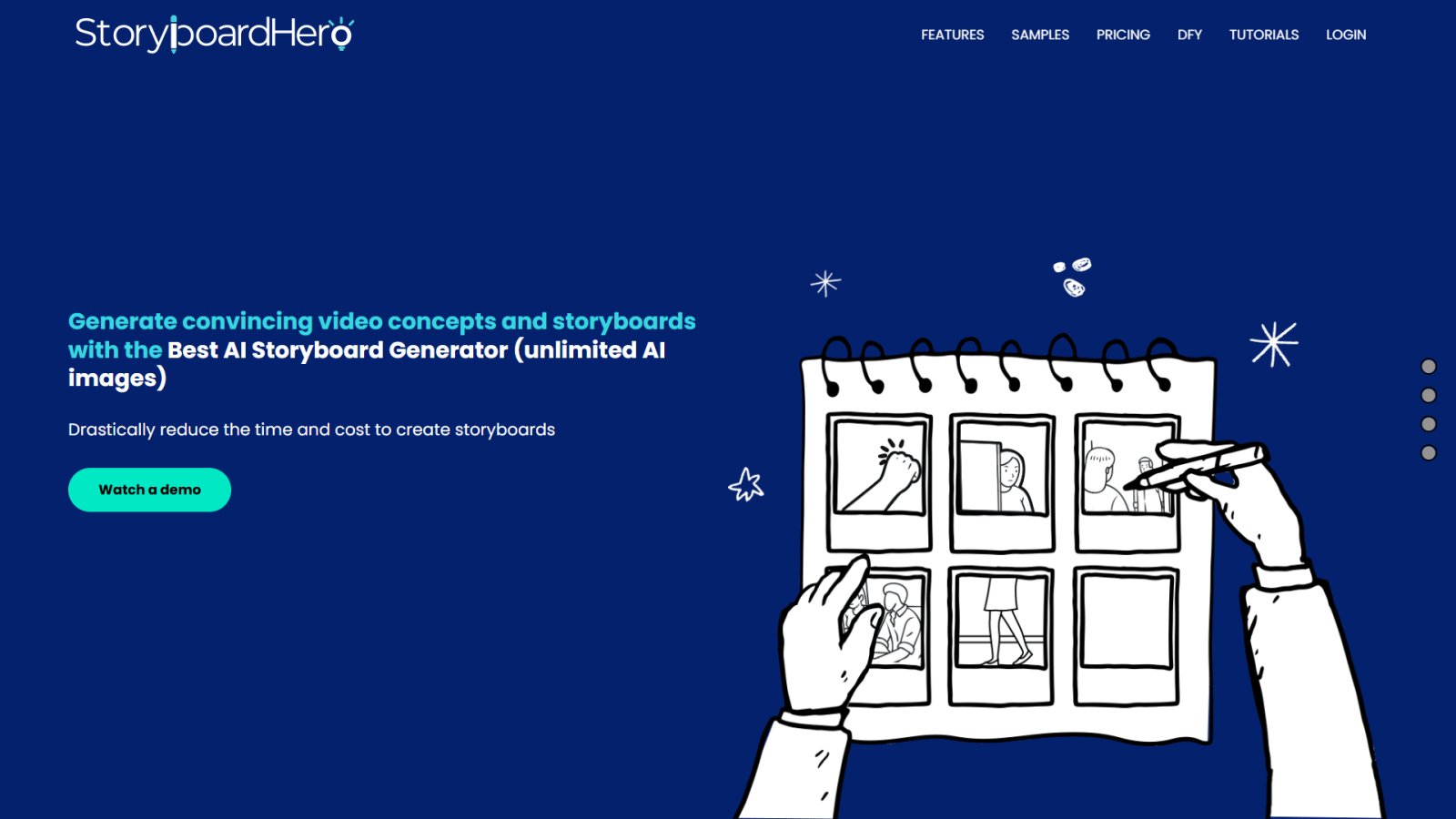 Storyboard Hero нейросеть Главная страница