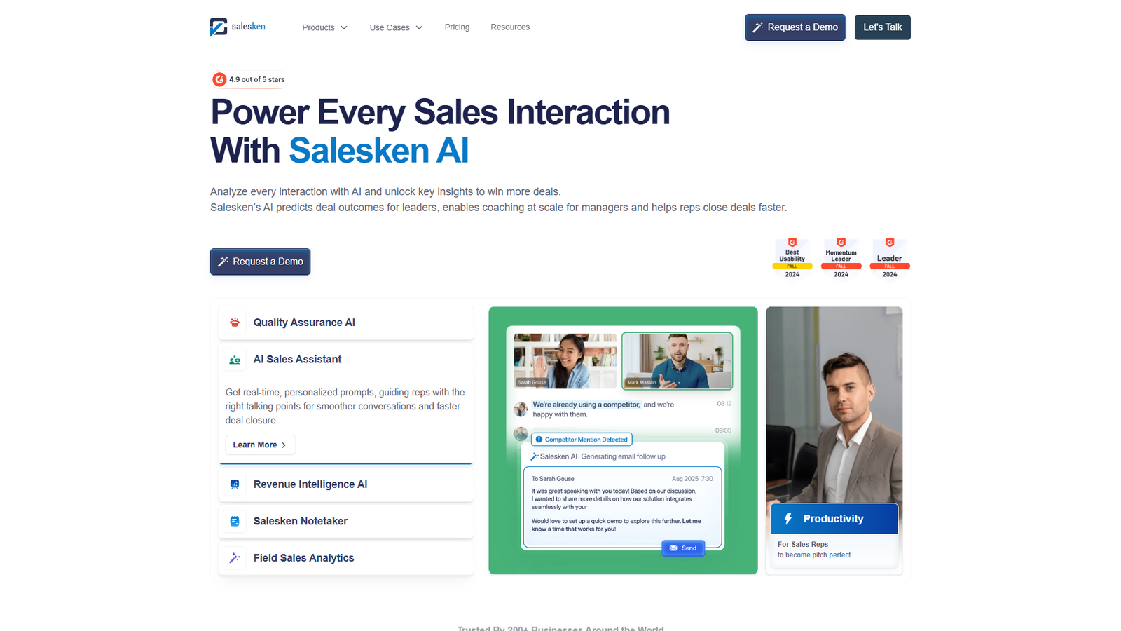 Salesken AI — интерфейс нейросети Salesken AI — интерфейс нейросети