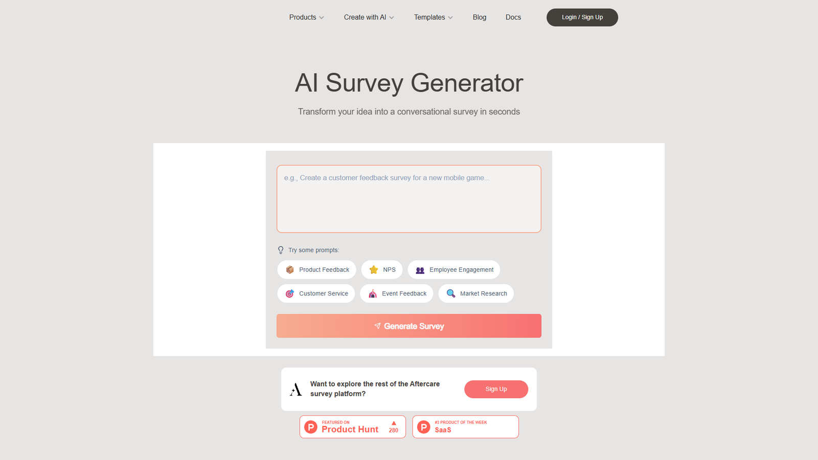 AI Survey Generator — интерфейс нейросети AI Survey Generator — интерфейс нейросети