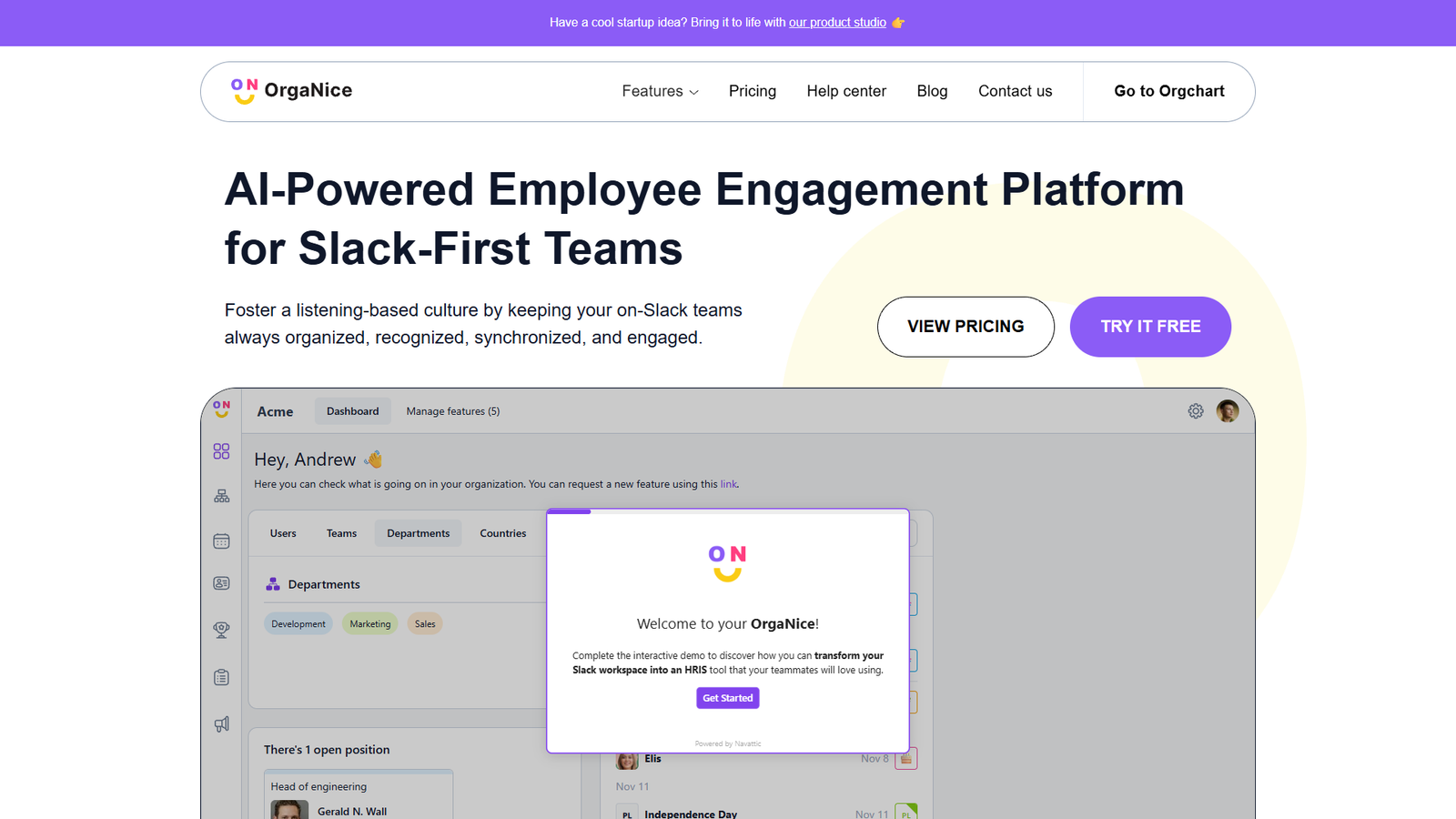 OrgaNice — интерфейс нейросети OrgaNice — интерфейс нейросети