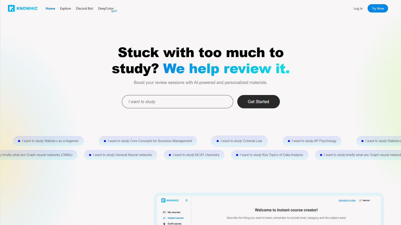 KnoWhiz — интерфейс нейросети KnoWhiz — интерфейс нейросети