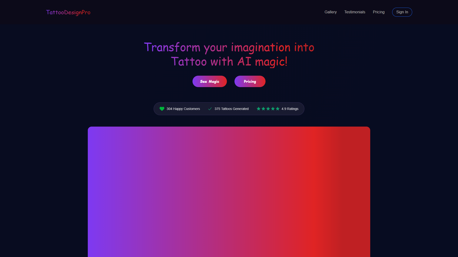 TattooDesignPro — интерфейс нейросети TattooDesignPro — интерфейс нейросети