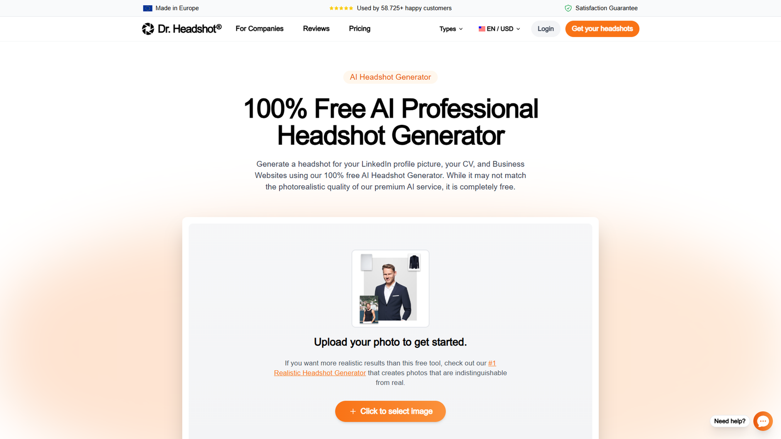 Dr. Headshot — интерфейс нейросети Dr. Headshot — интерфейс нейросети