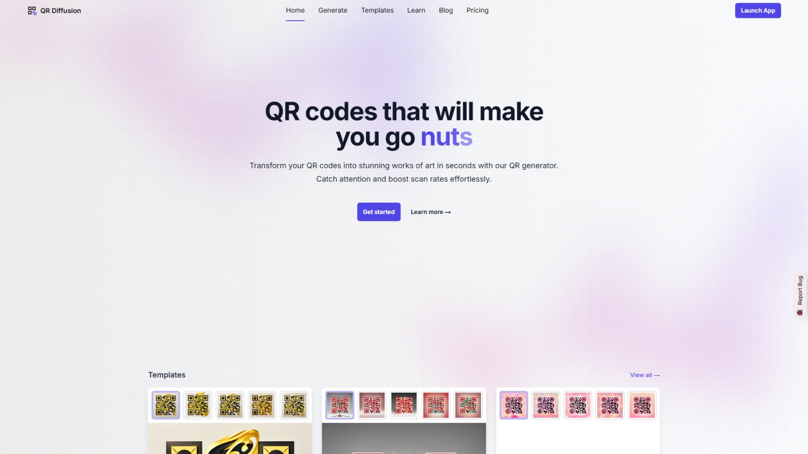 QR Diffusion нейросеть Главная страница