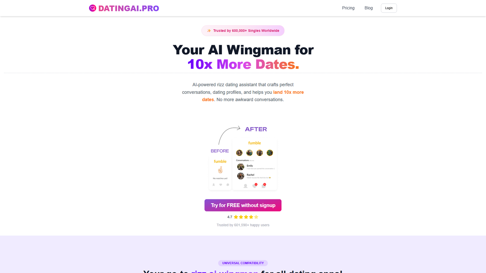 Rizz AI Dating Assistant — интерфейс нейросети Rizz AI Dating Assistant — интерфейс нейросети