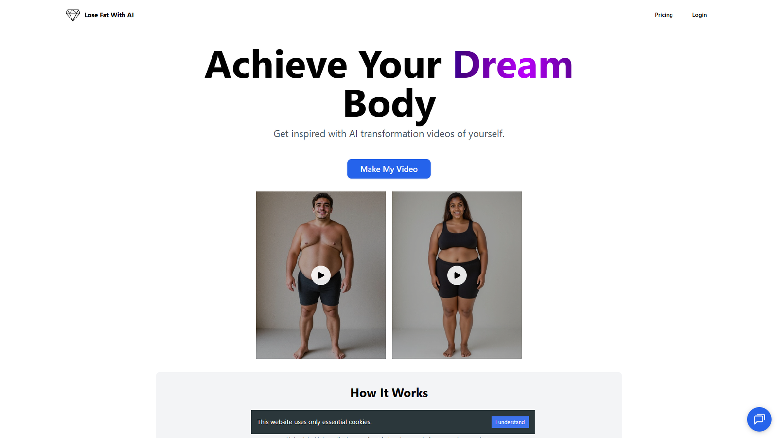 Lose Fat With AI — интерфейс нейросети Lose Fat With AI — интерфейс нейросети