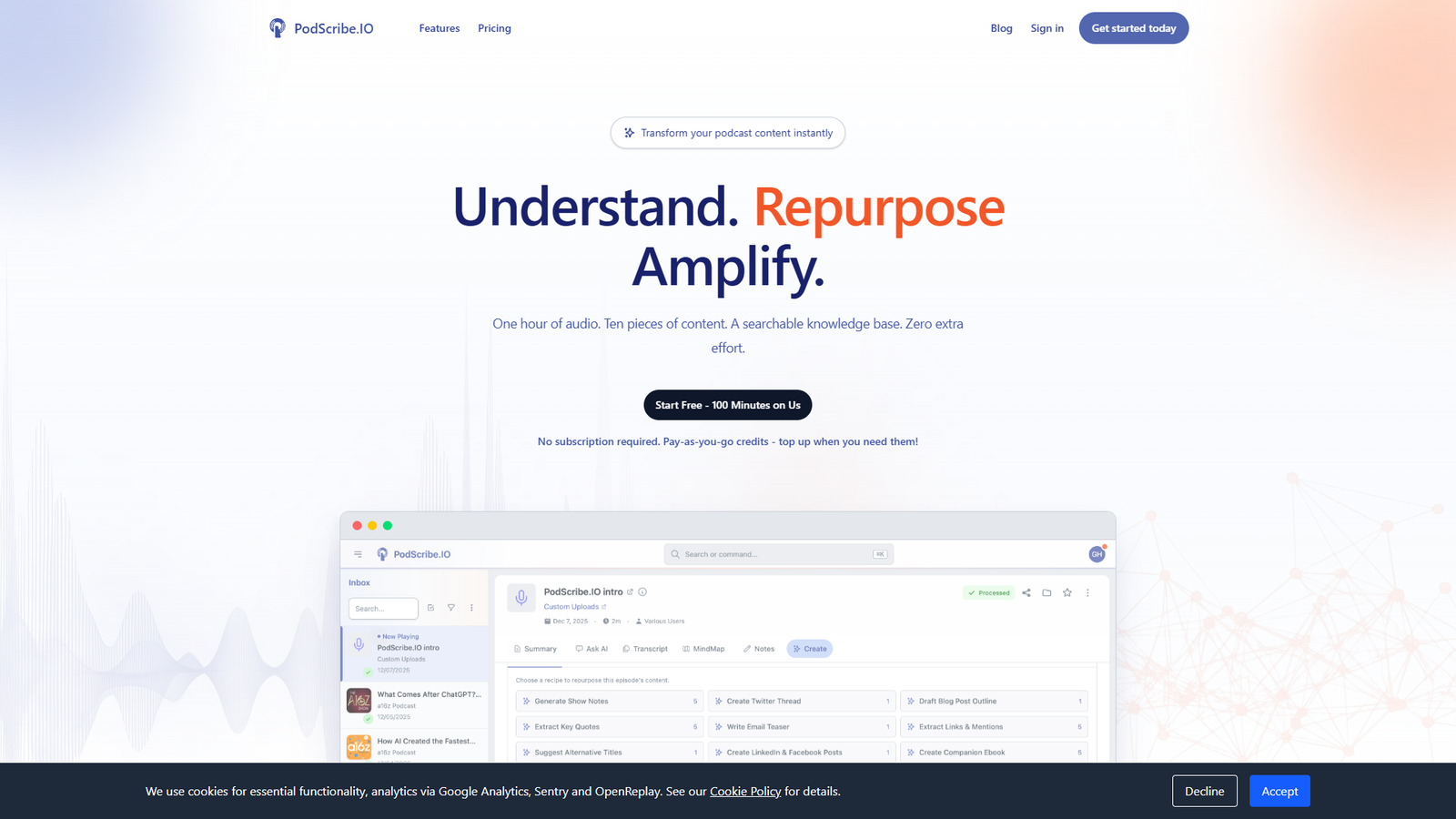 PodScribe.IO — интерфейс нейросети PodScribe.IO — интерфейс нейросети