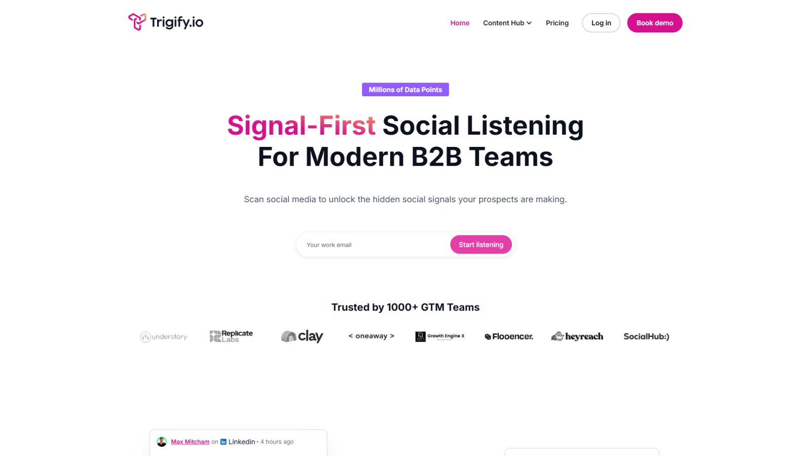 Trigify нейросеть Главная страница