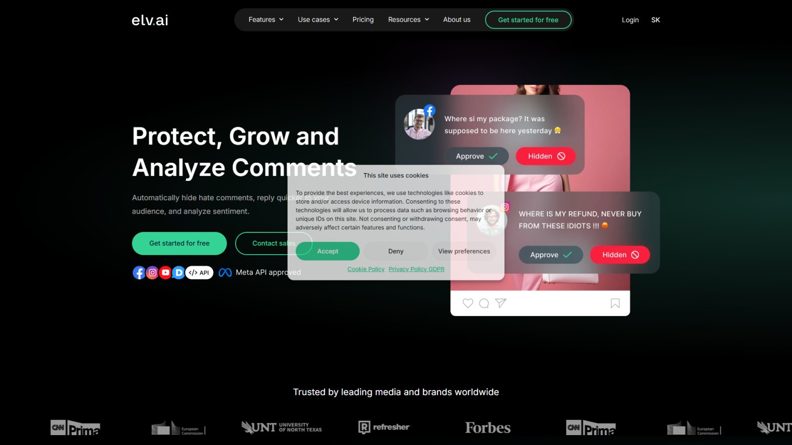Elv.ai нейросеть Главная страница