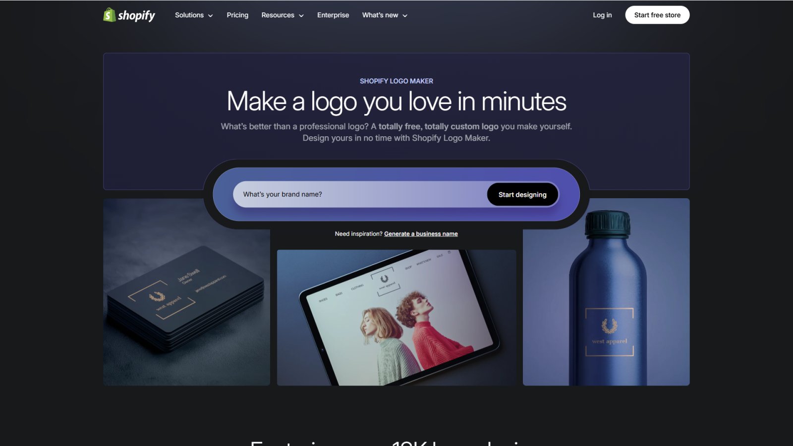 Shopify Logo Maker нейросеть Главная страница