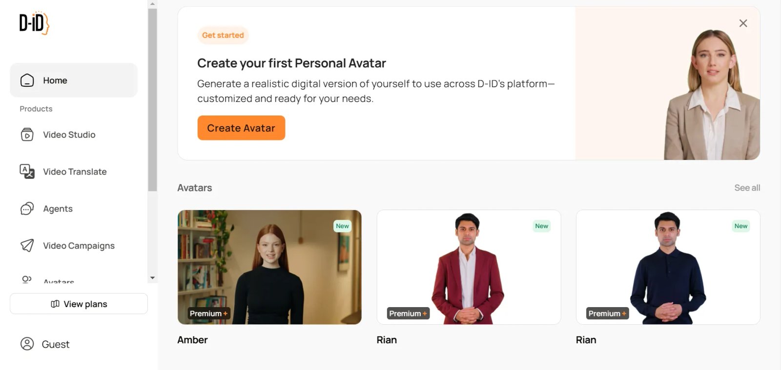 D-ID Аватары D-ID Аватары