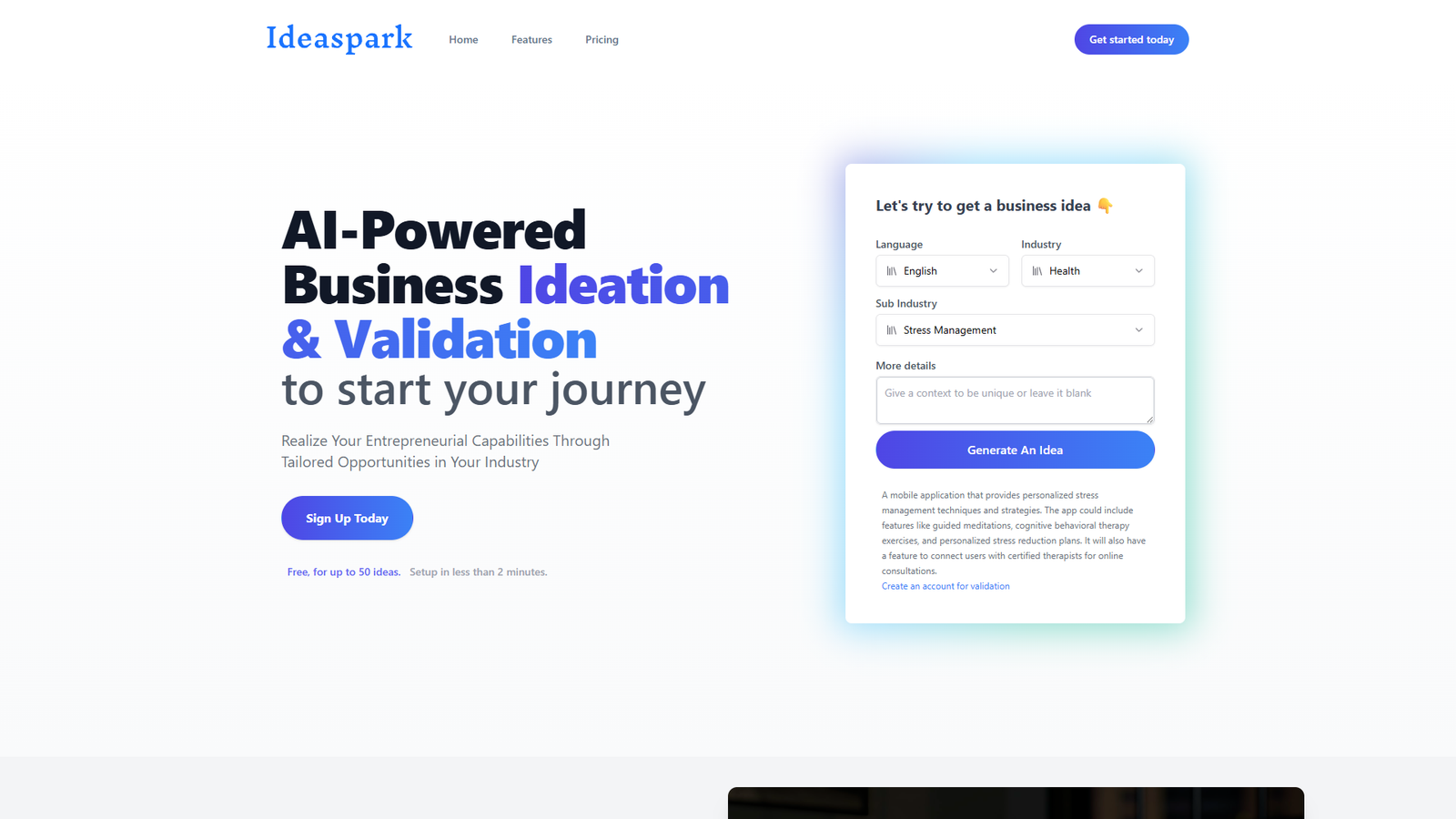 IdeaSpark — интерфейс нейросети IdeaSpark — интерфейс нейросети