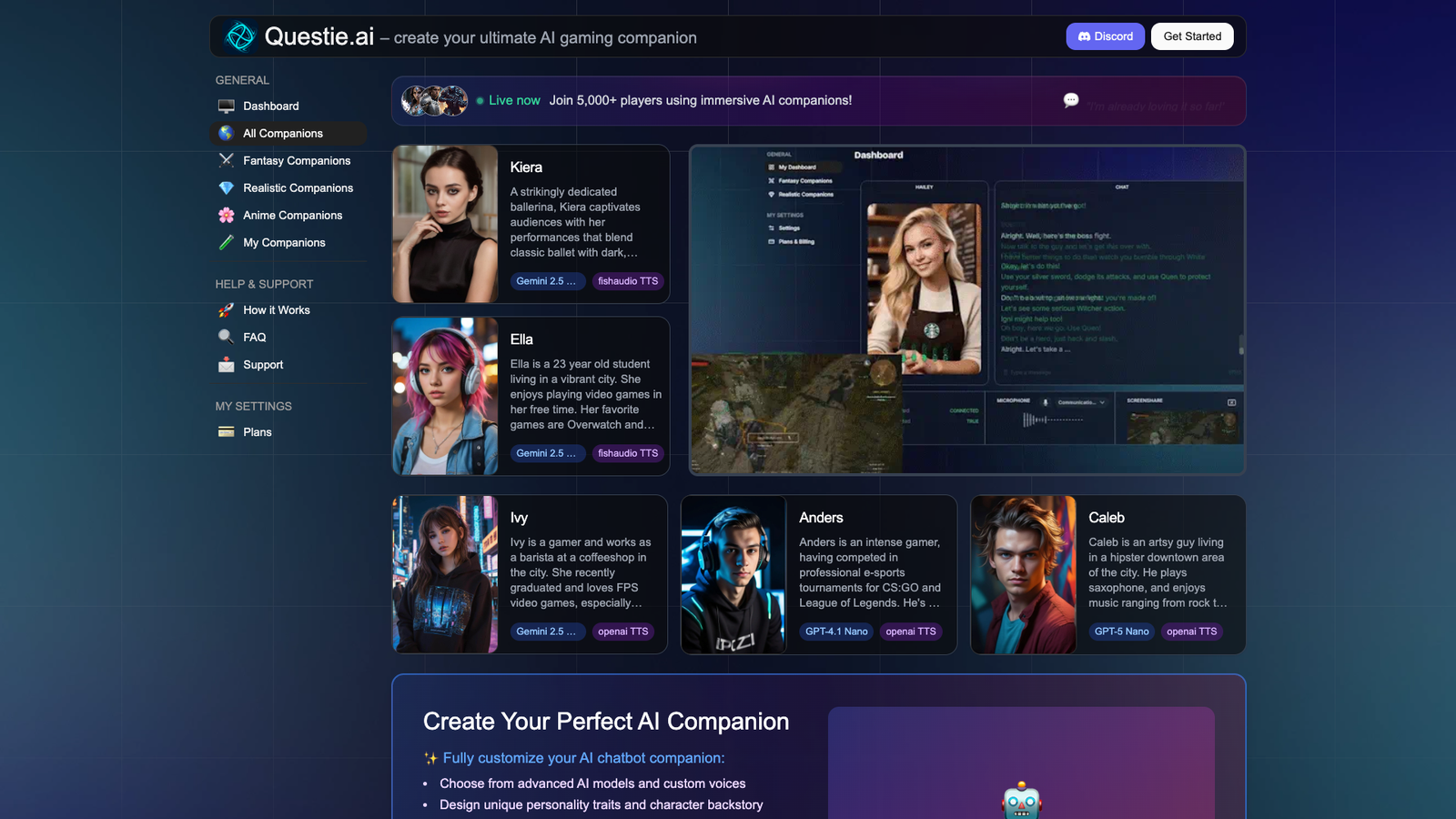 Questie.ai — интерфейс нейросети