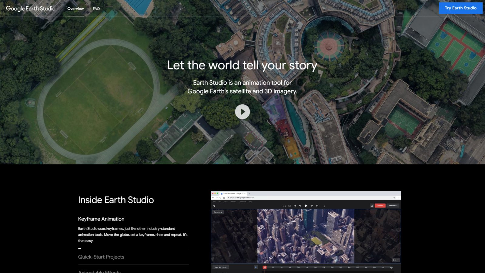 Google Earth Studio нейросеть Главная страница