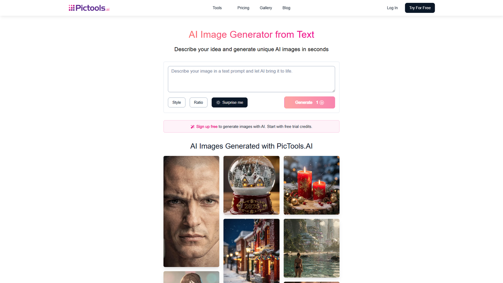 PicTools.AI Image Generator — интерфейс нейросети PicTools.AI Image Generator — интерфейс нейросети
