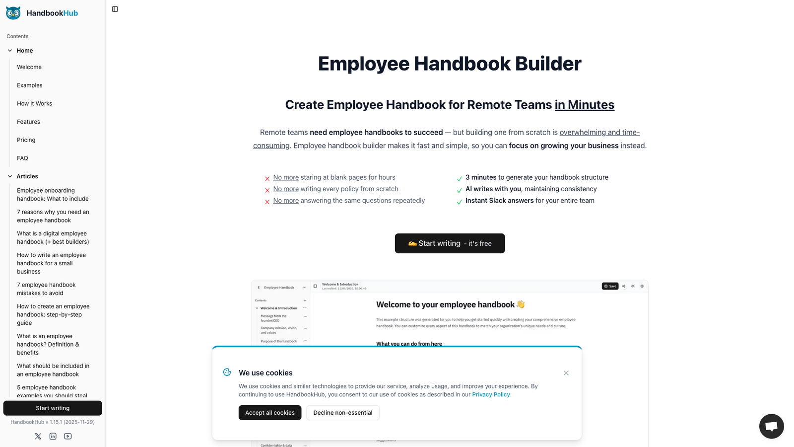 HandbookHub — интерфейс нейросети HandbookHub — интерфейс нейросети