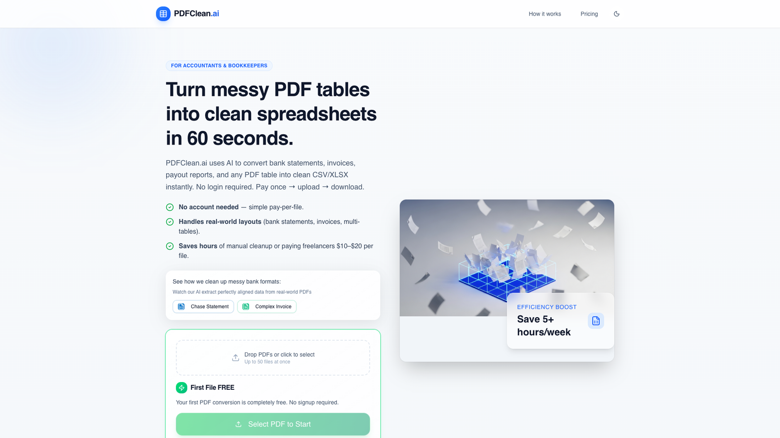 PDFClean.ai — интерфейс нейросети