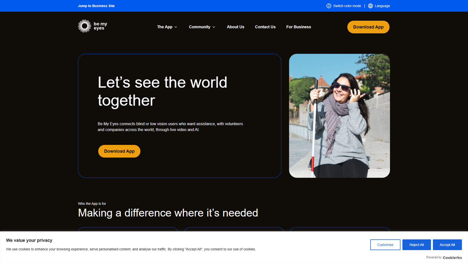 Be My Eyes — интерфейс нейросети Be My Eyes — интерфейс нейросети