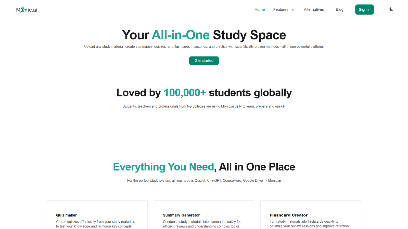 Monic.ai — All-in-One Study Space — интерфейс нейросети Monic.ai — All-in-One Study Space — интерфейс нейросети
