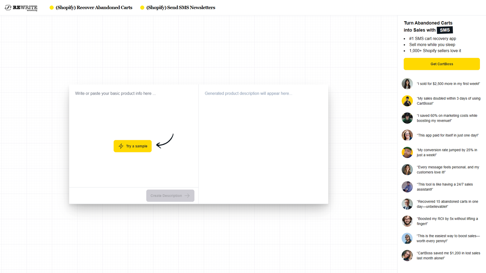 RewriteSomething — интерфейс нейросети RewriteSomething — интерфейс нейросети