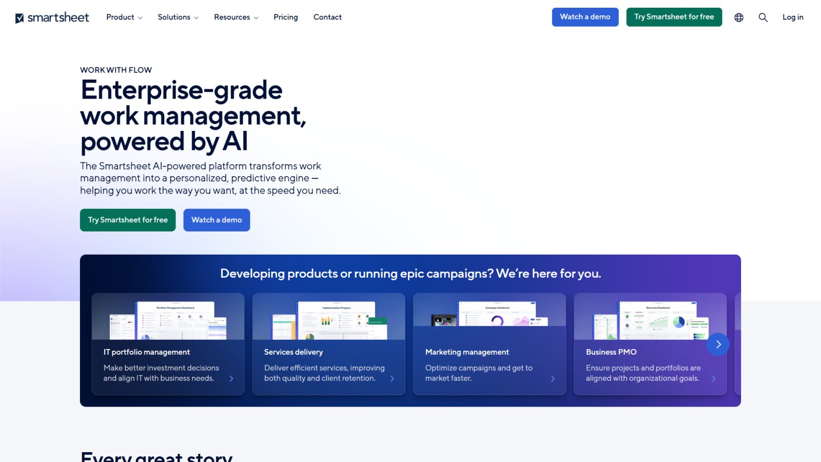 Smartsheet нейросеть Главная страница